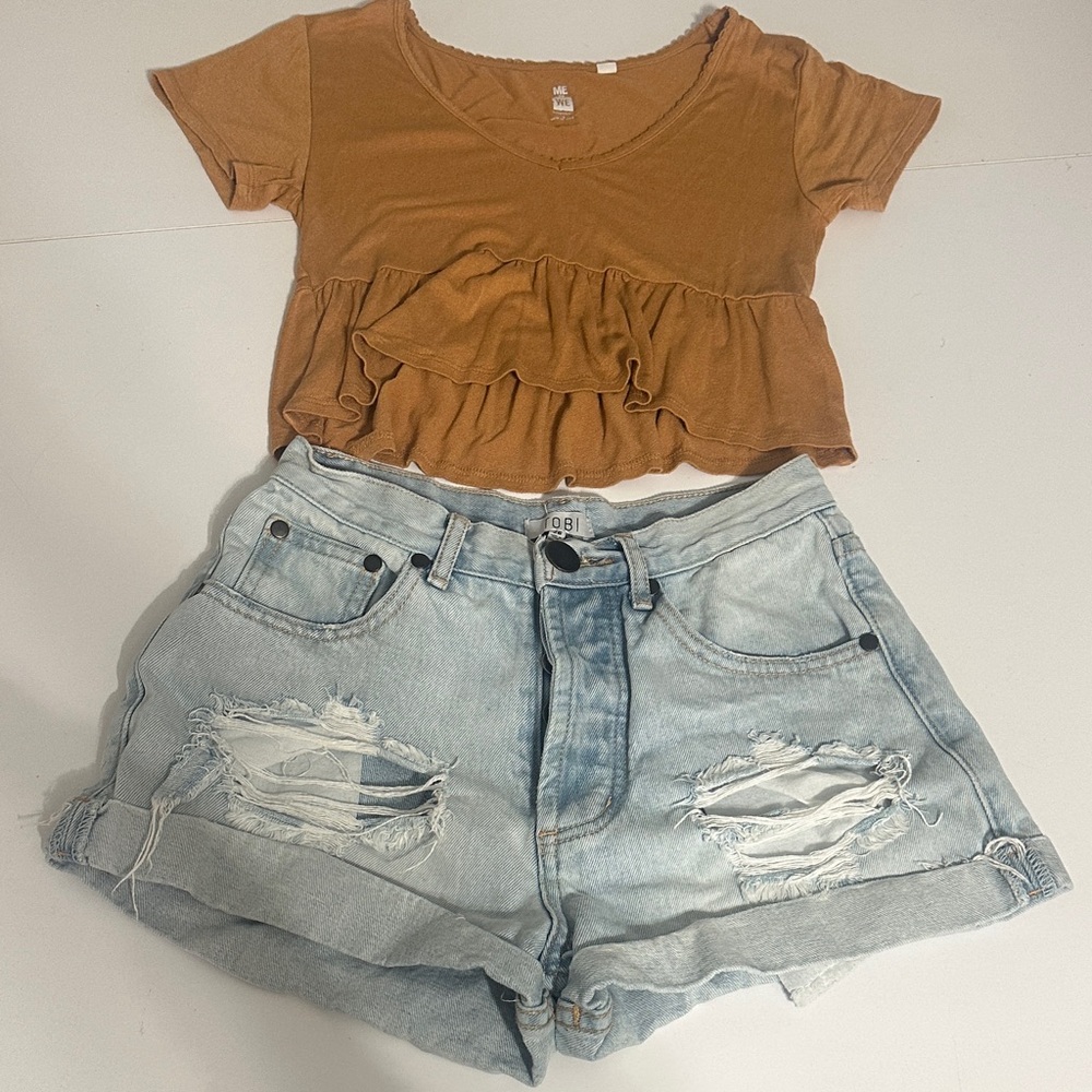 Tobi Light Blue Denim Shorts